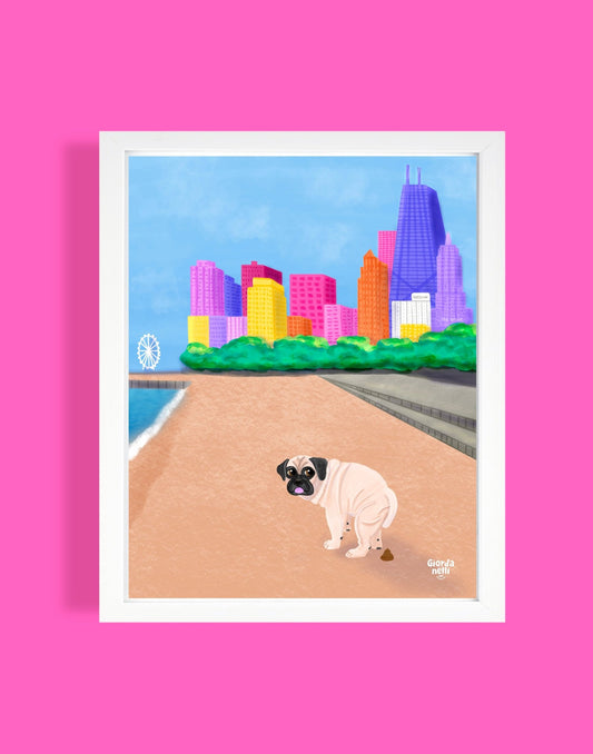 Chicago Dogs - O.G.: Oak Street Beach - Giordanelli Art