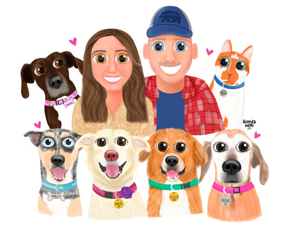 Custom Family Illustration - Giordanelli Art