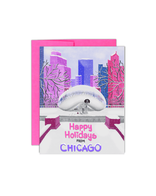 Happy Holidays from Chicago Christmas Card - Giordanelli Art