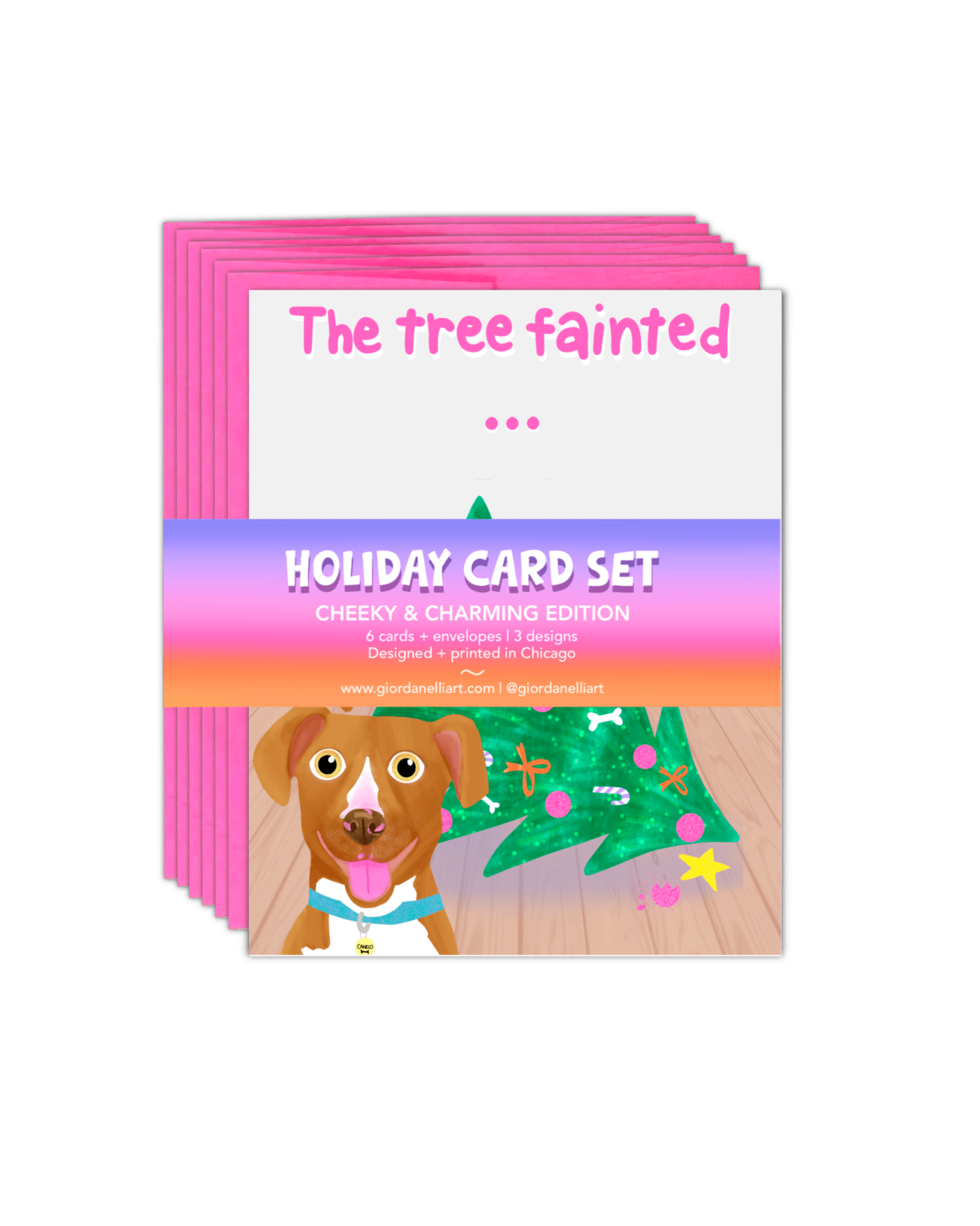 Holiday Card Set: Cheeky & Charming Edition - 6 Cards + Envelopes | 3 Designs - Giordanelli Art