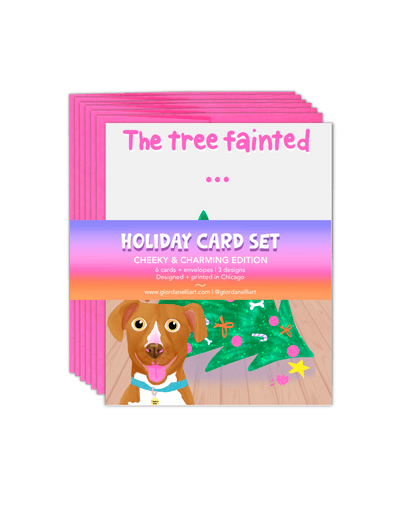 Holiday Card Set: Cheeky & Charming Edition - 6 Cards + Envelopes | 3 Designs - Giordanelli Art