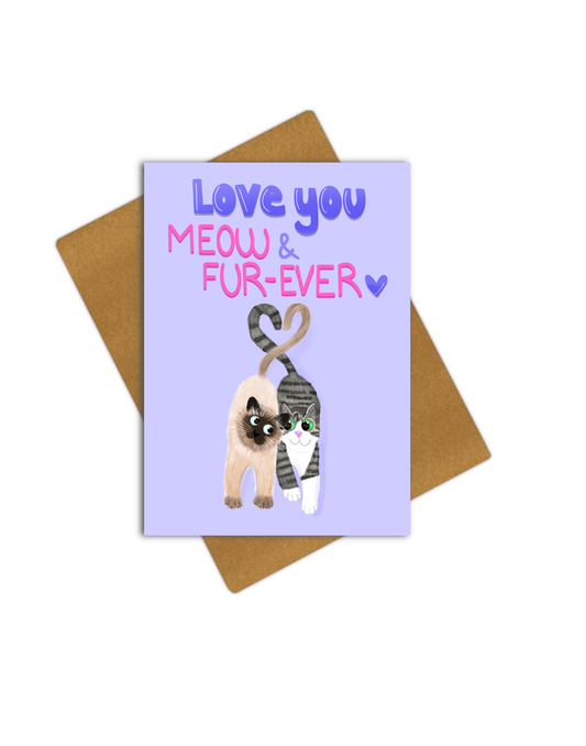 Meow & Forever Greeting Card - Giordanelli Art