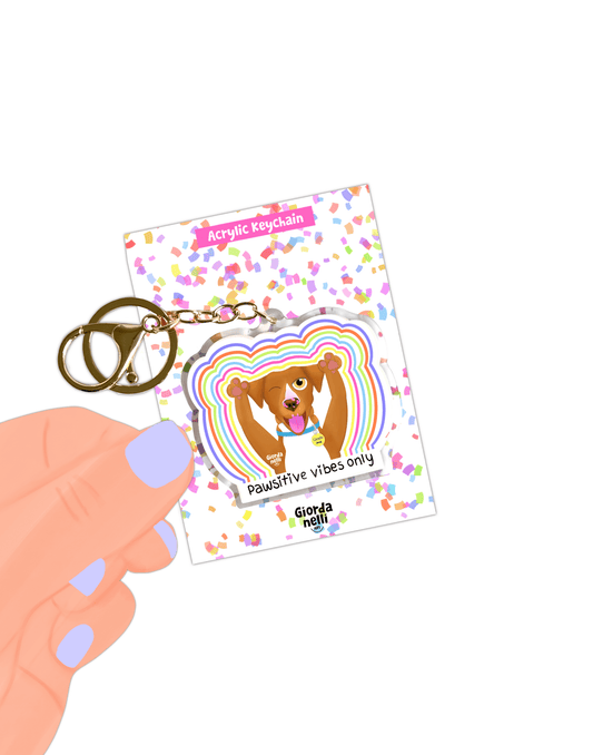 Pawsitive Vibes Keychain - Giordanelli Art