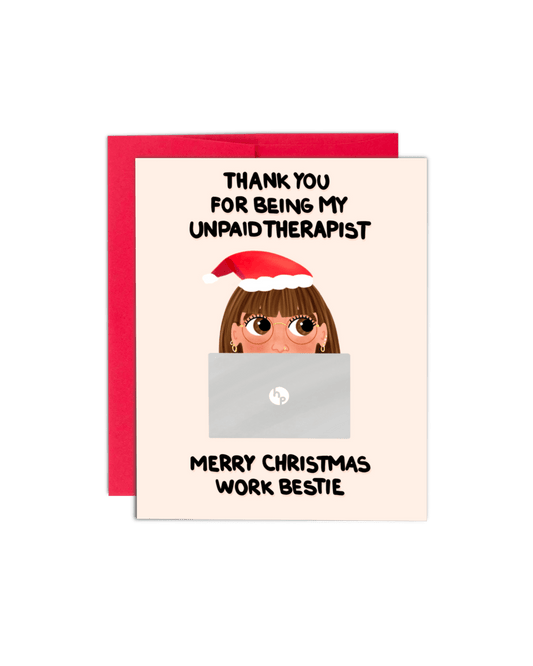 Unpaid Therapist Christmas Card - Giordanelli Art